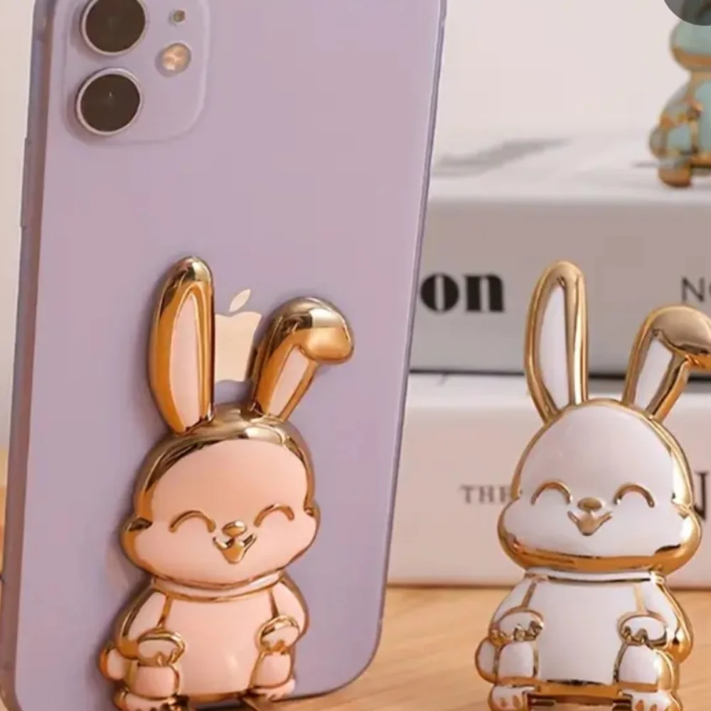 Cute, Gold & light Pink Bunny Cell Phone Stand